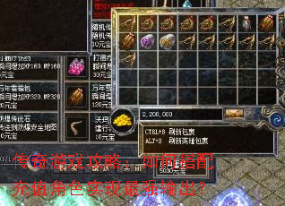 传奇游戏攻略:如何搭配充值角色实现最强输出? 传奇游戏攻略:如何搭配充值角色实现最强输出?