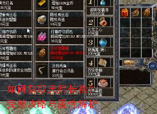 如何获取天师长袍?完整攻略与属性解析 如何获取天师长袍?完整攻略与属性解析