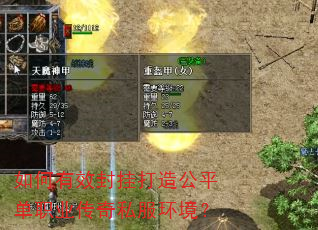 如何有效封挂打造公平单职业传奇私服环境? 如何有效封挂打造公平单职业传奇私服环境?
