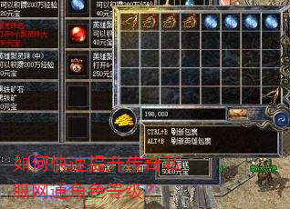 如何快速提升传奇私服网通角色等级? 如何快速提升传奇私服网通角色等级?