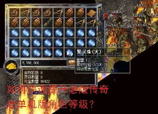 如何快速提升老版传奇志单机版角色等级? 如何快速提升老版传奇志单机版角色等级?