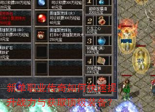 新单职业传奇如何快速提升战力与获取顶级装备? 新单职业传奇如何快速提升战力与获取顶级装备?